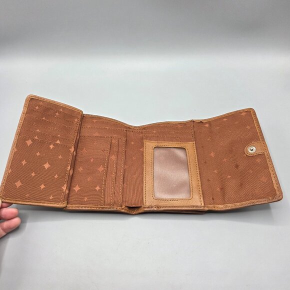 Fossil Brown Leather Embossed Trifold Wallet - Picture 6 of 10